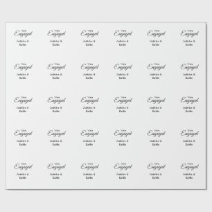Papier Cadeau Nous sommes un couple fiancé nom romantique simple
