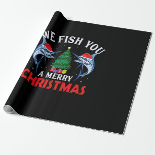 Papier Cadeau nous vous pêchons une pêche de noël joyeuse