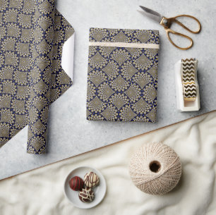 Papier Cadeau Nous Vous Regardons Marine Et Gold Art Déco