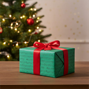 Papier Cadeau Nous vous souhaitons un joyeux Noël Musique en ver
