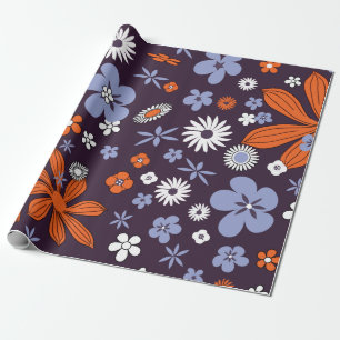 Papier Cadeau Nouveau design Floral Indie Flower Dessin Aesth