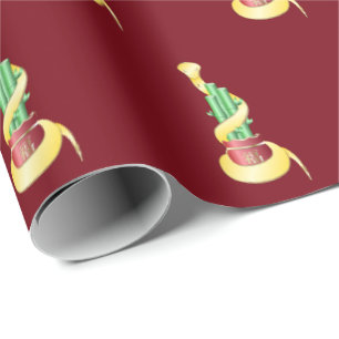 Papier Cadeau Nouvel An chinois du serpent 2025 Lucky Bamboo