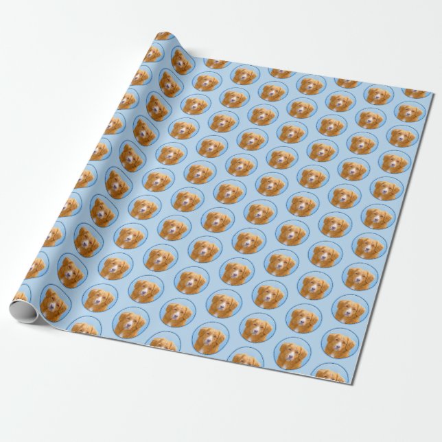 Papier Cadeau Nouvelle-Écosse Peinture de chien pour ramper le c (Déroulé)