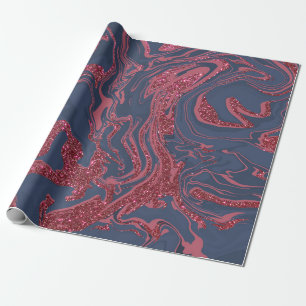 Papier Cadeau nouvelle parties scintillant en marbre tourbillonn