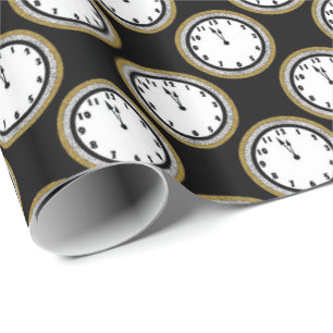 Papier Cadeau Nouvelles années d'Ève d'horloge d'enveloppe de