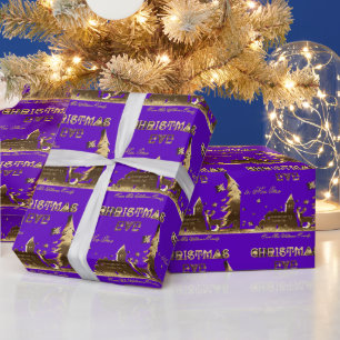 Papier Cadeau N'ouvrez pas avant le réveillon de Noël violet