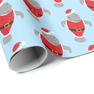 Papier Cadeau Novelty Père Noël Animal Manatee Noël