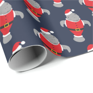 Papier Cadeau Novelty Père Noël Animal Manatee Noël