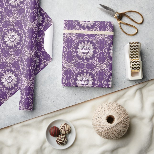 Papier Cadeau Nowruz Perse Nouvel An Diner Fête Cadeaux Violet (Artisanat)