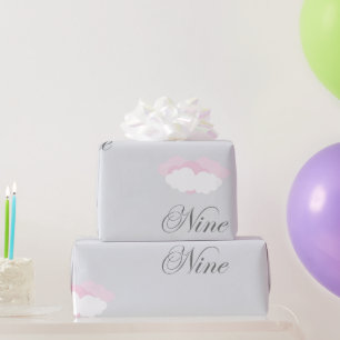 Papier Cadeau Nuage Neuf Nuages Fluffeux Délicats Avec Mots