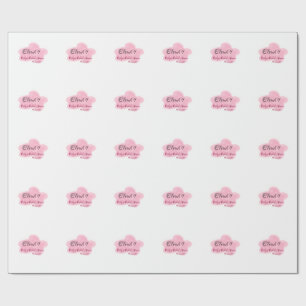 Papier Cadeau Nuage neuf rouge pastel douche de mariée nommée da