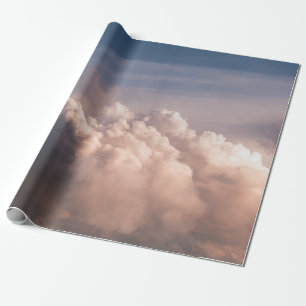PAPIER CADEAU NUAGES BLANCS SOUS CIEL BLEU