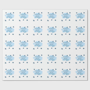 Papier Cadeau Nuages bleus scintillant Twinkle Little Star bébé 