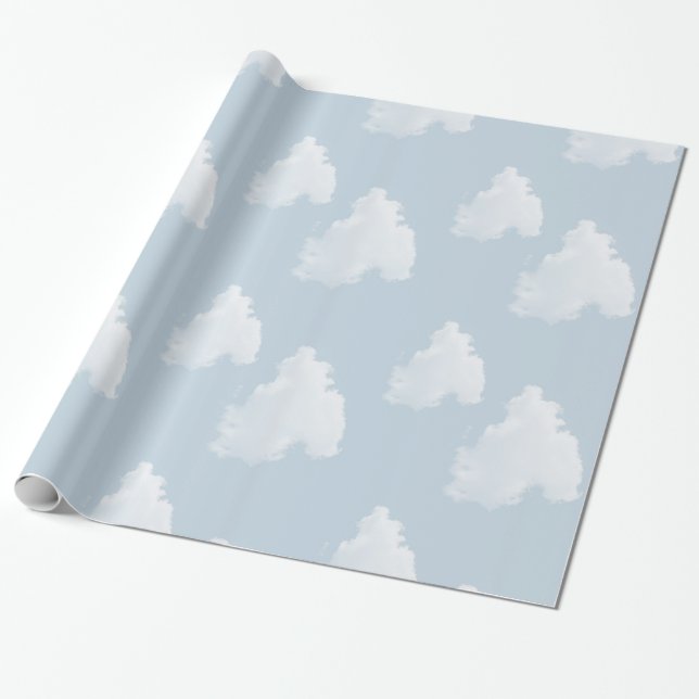 Papier Cadeau Nuages Blue Skies (Déroulé)