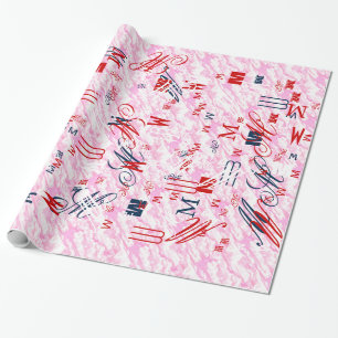 Papier Cadeau Nuages roses fuchsia décoratifs festifs