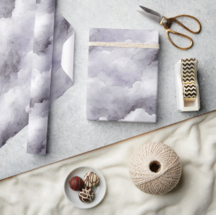 Papier Cadeau Nuages Violets Anniversaire ou toute occasion