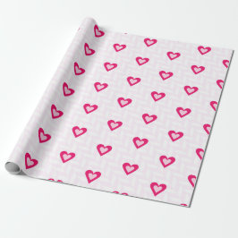 PAPIER CADEAU NUANCES DE ROSE COEURS DE LA SAINT-VALENTIN