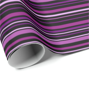 Papier Cadeau Nuances de Violet et Rayures Noires