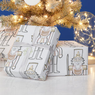 Papier Cadeau Nuancier Shadow Outline Snowflakes Blanc