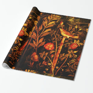 Papier Cadeau NUIT DE COLLECTION POMPEII AVEC ROSES, Rouge