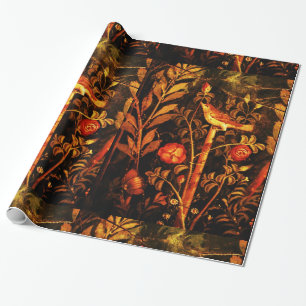 Papier Cadeau NUIT DE COLLECTION POMPEII AVEC ROSES, Rouge
