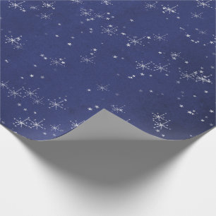 Papier Cadeau Nuit étoile bleu marine gris argent Confetti Deica