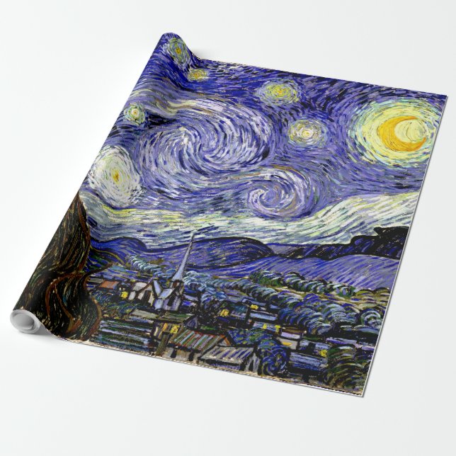 Papier Cadeau Nuit étoilée de Van Gogh, 1889 (Déroulé)