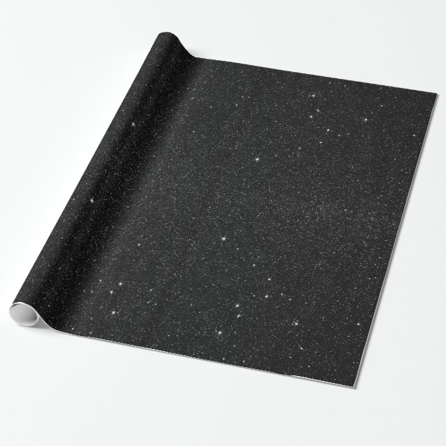 Papier Cadeau Nuit étoilée majestueuse noire et blanche de (Déroulé)