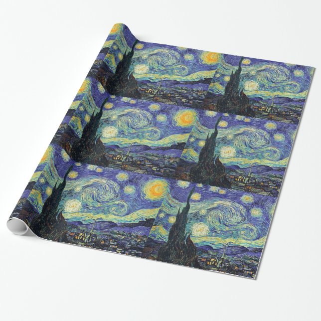 Papier Cadeau Nuit étoilée par van Gogh (Déroulé)