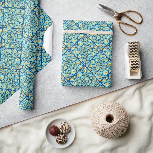 Papier Cadeau Nuit étoilée Sur La Mer Doodle Carrelage Diamond (Artisanat)