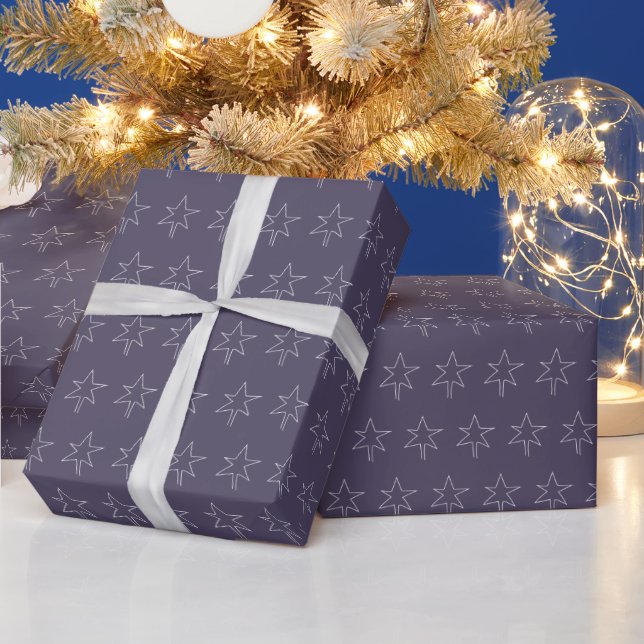 Papier Cadeau Nuit Indigo Star de Noël (Vacances)