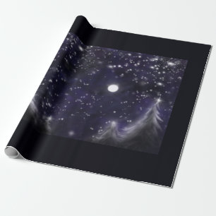 Papier Cadeau Nuit silencieuse - romantique Fête de neige