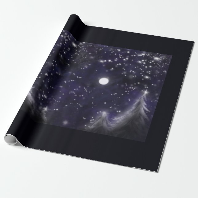 Papier Cadeau Nuit silencieuse - romantique Fête de neige (Déroulé)