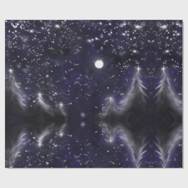 Papier Cadeau Nuit silencieuse - romantique Fête de neige (Plat)
