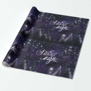 Papier Cadeau Nuit silencieuse - romantique Fête de neige