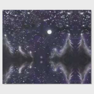 Papier Cadeau Nuit silencieuse - scène de neige romantique de va