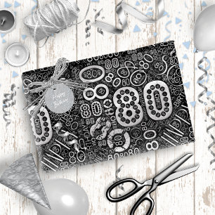 Papier Cadeau Numéro d'anniversaire Nuage de mot 80 D ID270