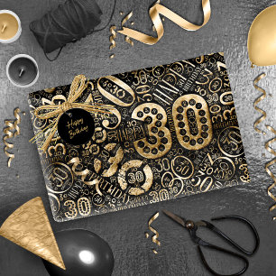 Papier Cadeau Numéro d'anniversaire Nuage de mot Trente C ID270