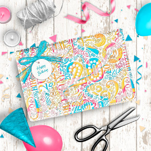 Papier Cadeau Numéro d'anniversaire Nuage de mots Vingt B ID270