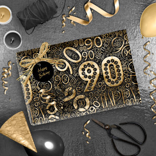 Papier Cadeau Numéro de l'anniversaire Nuage de mots 90 C ID270