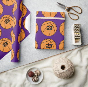 Papier Cadeau Numéro du joueur de basket-ball personnalisé viole