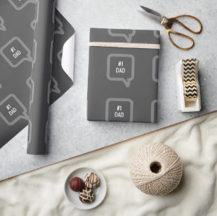 Papier Cadeau Numéro personnalisé 1 Fête des pères papa