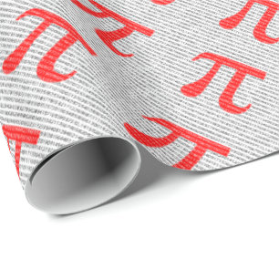 Papier Cadeau Numéro rouge d'origine pi jour symbole mathématiqu