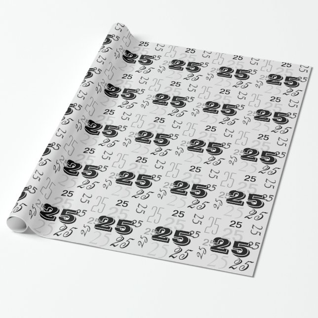 Papier Cadeau Numéros de polices cool personnalisés (Déroulé)