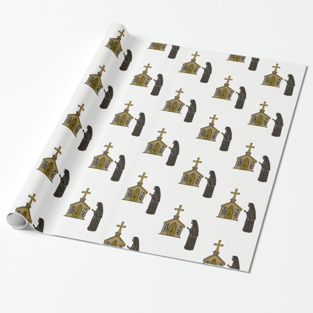 Papier Cadeau Nun de papier enveloppant (Déroulé)