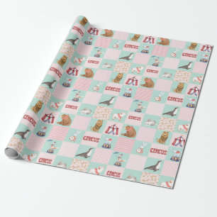Papier Cadeau Nursery Patchwork Cirque Pastell Motif