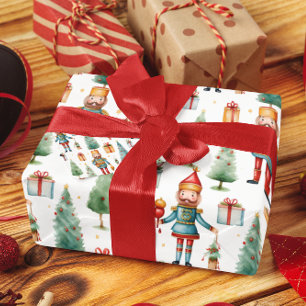 Papier Cadeau Nutcracker présente et la verdure de Noël