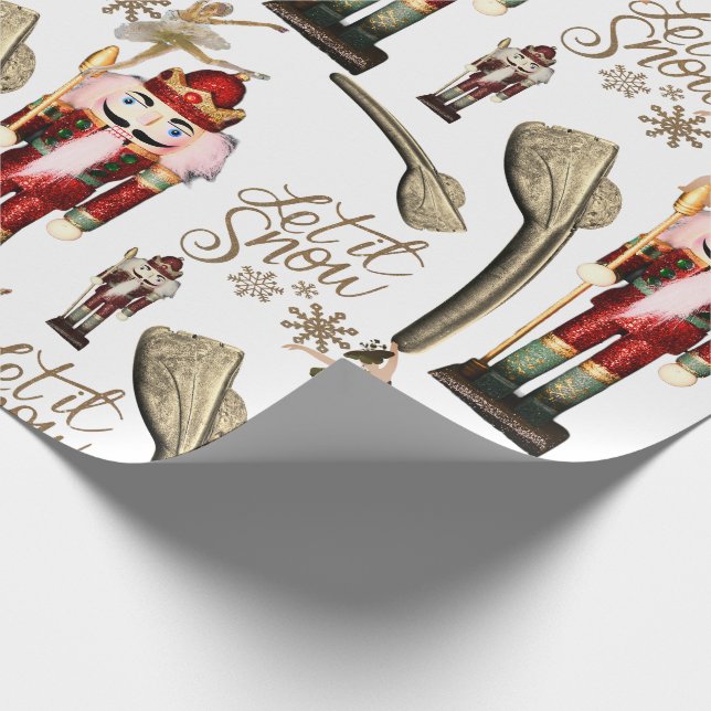 Papier Cadeau Nutcracker Suite Ballerina Christmas Let it Snow (Coin)
