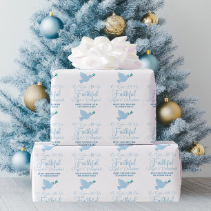 Papier Cadeau O Venez tous votre fidèle colombe Noël religieux