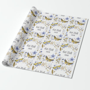Papier Cadeau Obtenez Bien Bientôt Blues Emballage Papier